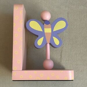 Charming Pink, Purple & Yellow Butterfly Bookend
